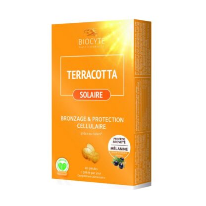 Biocyte Terracotta Solaire 30 Comprimidos, é o primeiro suplemento de proteção solar com melanina pura