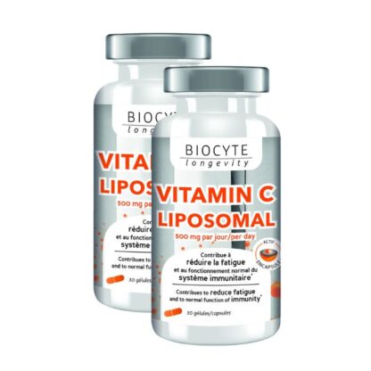Biocyte Longevity Vitamina C 30 Cápsulas, é uma vitamina essencial para o bom funcionamento do corpo.
