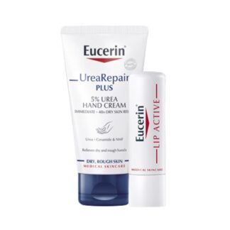 Eucerin Creme Mãos 5 % Ureia 75 ml + Oferta Stick Labial Lip Active