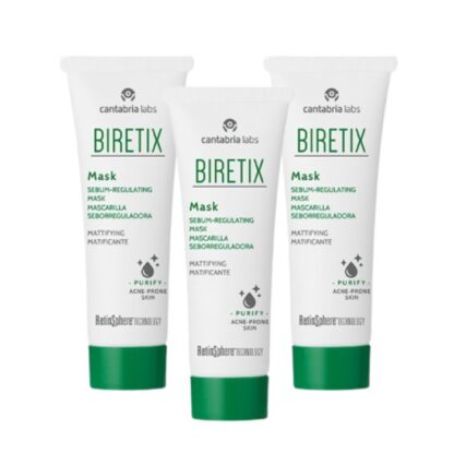 Biretix Mask Máscara Seboreguladora 25ml, máscara purificante de uso semanal como complemento de cuidado para a pele com tendência acneica,