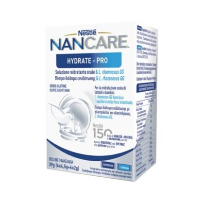 Nestlé Nancare Hydrate Pro 4.5gr 6 Saquetas,  para bebés e crianças. Alimento para fins medicinais específicos indicado