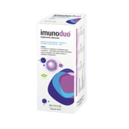 imunoduo Suspensão é um suplemento alimentar que contém Beta-Glucanos + Vitamina C + Astragalus membranaceus + Zinco, para otimização do sistema imunitário.