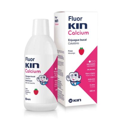 KIN Fluor Cálcio Colutório Sabor Morango 500ml