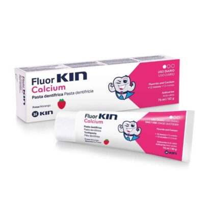 KIN Fluor Cálcio Pasta Dentrífica Sabor Morango 75ml