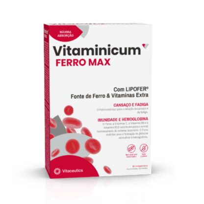 Vitaminicum Ferro Max é uma fórmula avançada de suplemento alimentar, composta por 30 comprimidos, enriquecida com lipoferro para proporcionar benefícios essenciais à sua saúde.