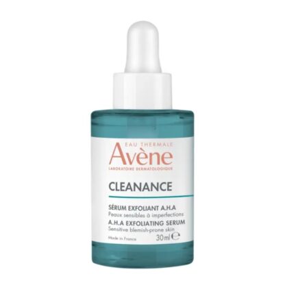 Avène Cleanance Sérum Esfoliante A.H.A, o sérum esfoliante com um duo de ácidos naturais mais eficaz* do que o ácido salicílico, para uma textura da pele refinada a partir de 10 dias**.