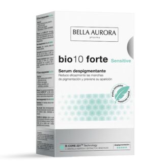 Bella Aurora Bio 10 Forte Sensitive, é um tratamento despigmentante com a Tecnologia B-CORE 221tm que ajuda a eliminar manchas escuras,