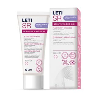 LetiSR Flúido Anti-vermelhidão, formulado especificamente para a pele sensível com vermelhidão intermitente ou permanente.