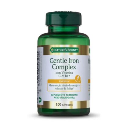 Natures Bounty Gentle Iron Complex com Vitamina C & B12 100 Cápsulas