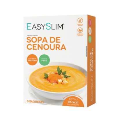 Easyslim Sopa de Cenoura 3 Saquetas, preparado em pó hiperproteico para sopa light de Cenoura